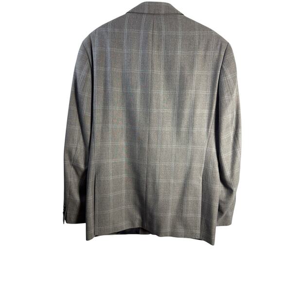 Michael Kors Men's Modern-Fit Poly-Blend Suit Jacket Lt Grey/Blue‎ Plaid 42R EUC - Picture 10 of 15